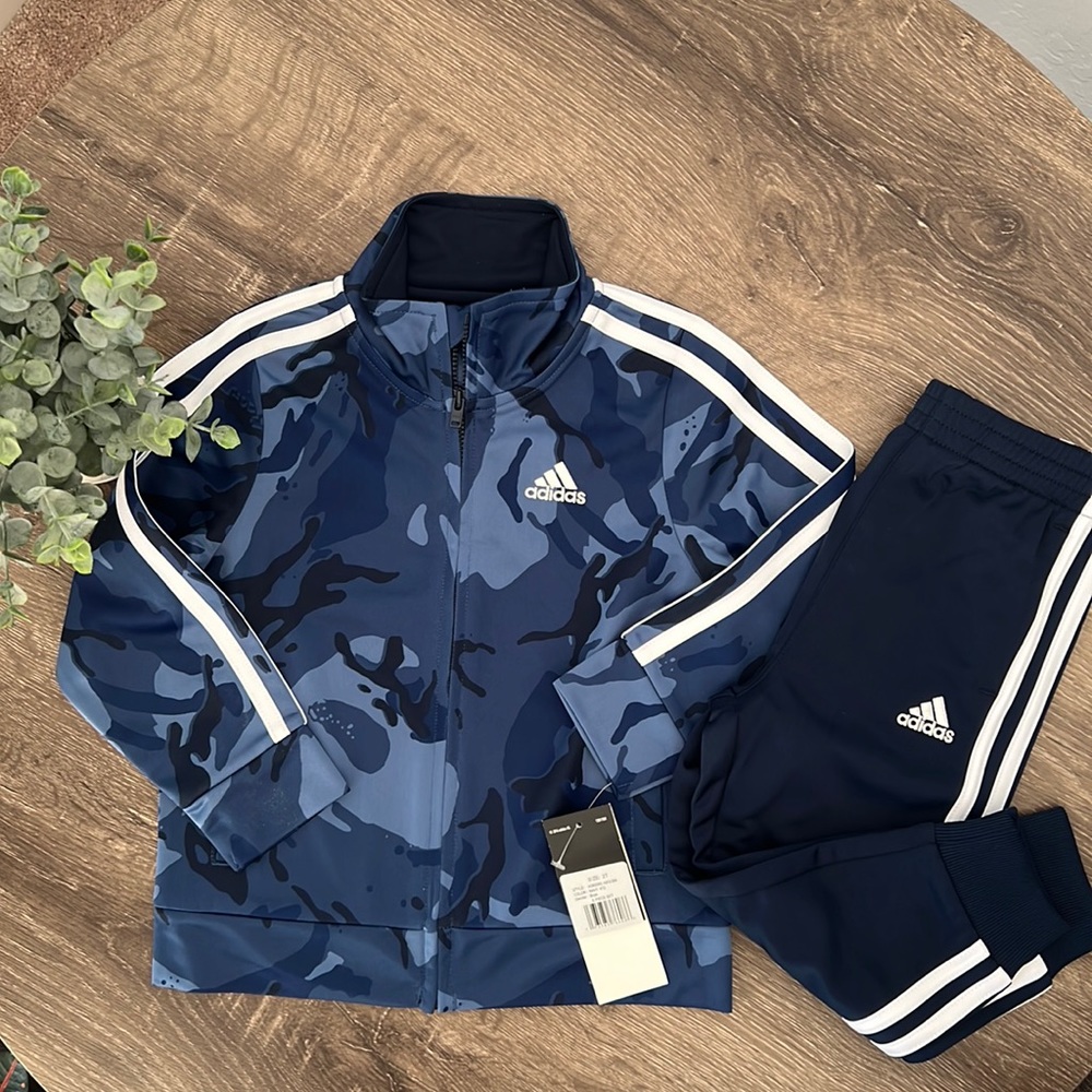 NEW Adidas Toddler Camo Blue 2 Piece Set - Size 2T